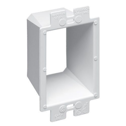 Arlington BE1 Box Extender, 1 Gang, 4.188 in L x 2.313 in W, Plastic
