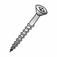 13224Cully™ 13224 Wood Screw, #12-11, 1-1/2 in OAL, Flat Head, Steel, Square Recessed Drive, Zinc Plated