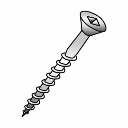 13224Cully™ 13224 Wood Screw, #12-11, 1-1/2 in OAL, Flat Head, Steel, Square Recessed Drive, Zinc Plated