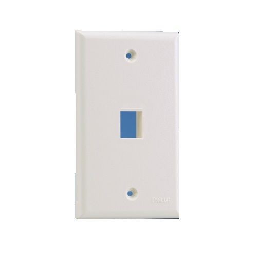 NK1FNEIPanduit® NetKey® NK1FNEI Flat Vertical Faceplate, 1 Gangs, 1 Ports, Keystone Module, Flush Mount, ABS