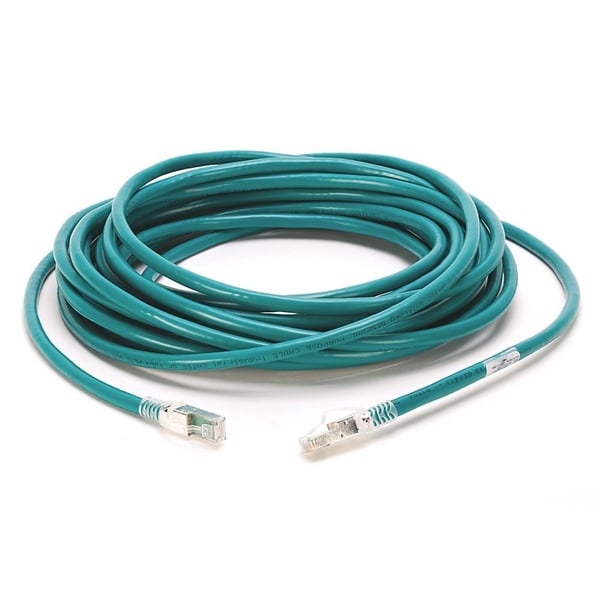 1585J-M4TBJM-2Allen-Bradley, 1585 Ethernet Cables, 4 Conductors, RJ45, Straight Male, Standard, RJ45, Straight Male, Teal Robotic TPE, 100BASE-TX, 100 Mbit/s, UL CMB, CMX, cUL, CMG, Standard TIA 568-B, 1585J-M4TBJM-2