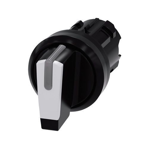 SIRIUS 3SU10022BL600AA0 3SU1 Selector Switch, 32.3 mm Dia x 54.2 mm L, Maintained Operator, Black