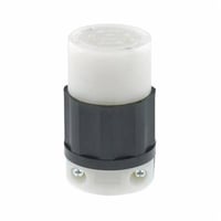 2413Leviton® Black & White® 2423 3-Phase Grounding Cable Mount Locking Connector, 250 VAC, 20 A, 3 Poles, 4 Wires, Black/White