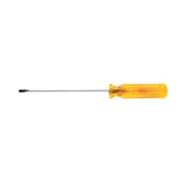 Klein® A216-4 Screwdriver, 1/8 in Cabinet Point, Steel Shank, 7 in OAL, Plastic Handle, Polished Chrome, ANSI/ASME Specified