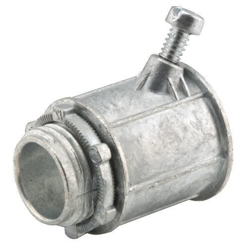 RACO® 2632 Setscrew Conduit Connector, 1/2 in Trade, 5/8 in Cable Openings, Die Cast Zinc