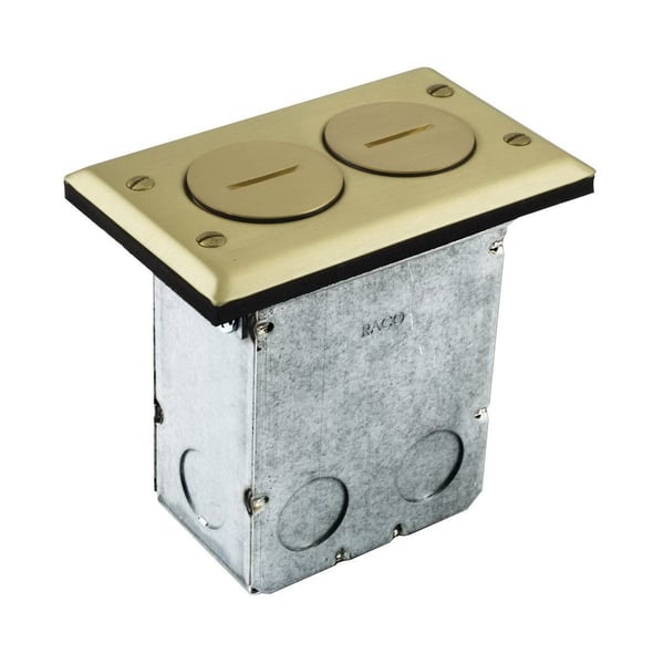 PREMISE WIRING RF6500BR Standard Sized Floor Box, Solid Brass