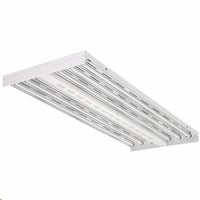 Lithonia Lighting® IBZ 654L WD HVOLT GEB10PS90 Wide Distribution High Bay Fixture With Lamp, (6) T5HO Fluorescent Lamp, 347 to 480 VAC, White Housing