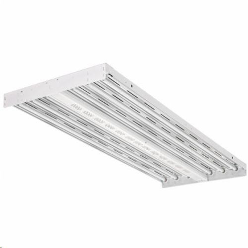 Lithonia Lighting® IBZ 654L WD HVOLT GEB10PS90 Wide Distribution High Bay Fixture With Lamp, (6) T5HO Fluorescent Lamp, 347 to 480 VAC, White Housing