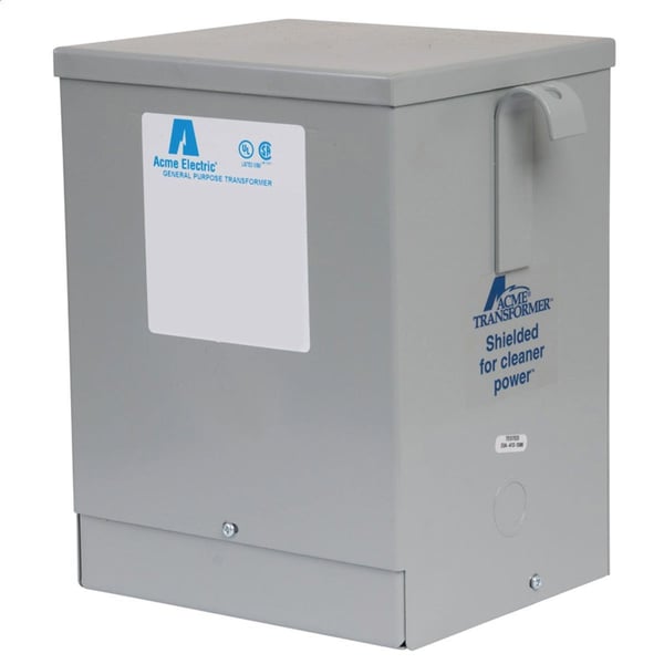 T2531141SAcme Electric® T2531141S Dry Distribution Encapsulated Isolation Transformer, 600 VAC Primary, 120/240 VAC Secondary, 5 kVA Power Rating, 60 Hz, 1 ph Phase