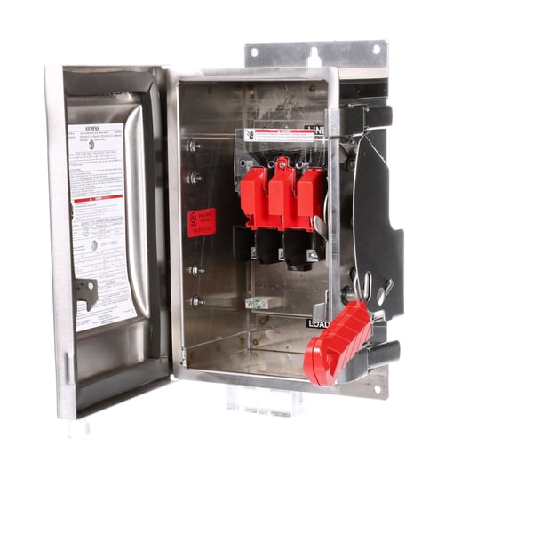 HNF361SSiemens HNF361S Type VBII Enclosed Heavy Duty Low Voltage Non-Fusible Single Throw Safety Switch With Insulation, 600 VAC, 30 A, 30 hp, TPST Contact, 3 Poles