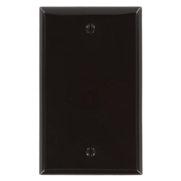 Leviton® 80714 Standard Size Blank Wallplate, 1 Gang, 4-1/2 in H x 2-3/4 in W, Thermoplastic Nylon, Brown