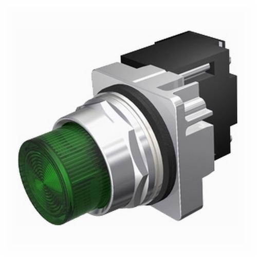 Siemens 52PL4E3 Command 52 Heavy Duty Non-Illuminated Pilot Light With 120 VAC/VDC Lamp, 120 VAC/VDC, Concentric Ring Lens, Panel Mount