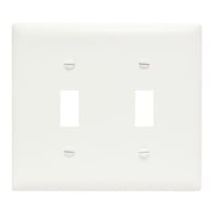 Pass & Seymour® TradeMaster® TP2-W Standard Wallplate, 2 Gangs, 4.7 in H x 4.56 in W, Thermoplastic, White