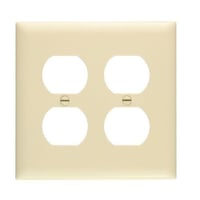 Pass & Seymour® TradeMaster® TP82-I Standard Receptacle Wallplate, 2 Gangs, 4.7 in, Thermoplastic, Ivory