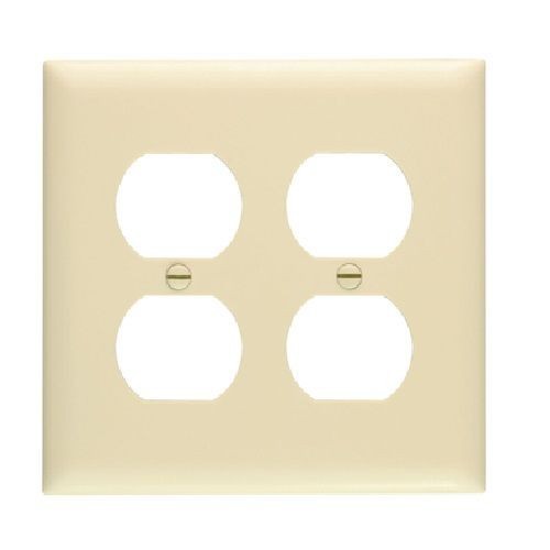 Pass & Seymour® TradeMaster® TP82-I Standard Receptacle Wallplate, 2 Gangs, 4.7 in, Thermoplastic, Ivory
