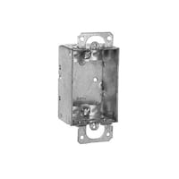 Appleton® 95 Square Corner Non-Gangable Switch Box With CL-26 Nonmetallic Sheathed Cable Clamp, Steel, 7.5 cu-in Capacity, 1 Gangs, 4 Knockouts