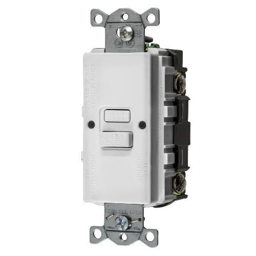 Wiring Device-Kellems AUTOGUARD® Style Line® GFBFST20W Blank Face Heavy Duty Standard Self Test GFCI Receptacle, 125 VAC, 20 A, 2 Poles, 3 Wires, White