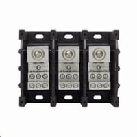 16323-3Bussmann® Magnum® 16323-3 Barrier Terminal Power Distribution Block, 600 VAC/VDC, 310 A, 3 Poles, 6 AWG to 350 kcmil Wire, Thermoplastic