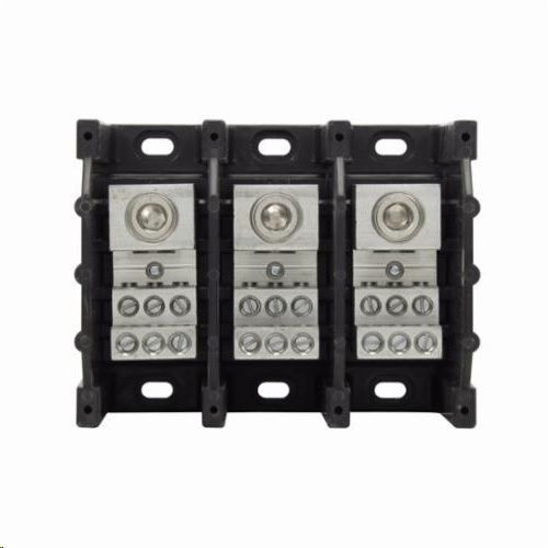 16323-3Bussmann® Magnum® 16323-3 Barrier Terminal Power Distribution Block, 600 VAC/VDC, 310 A, 3 Poles, 6 AWG to 350 kcmil Wire, Thermoplastic