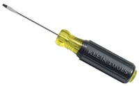 Klein® Cushion-Grip® 606-2 Miniature Screwdriver, 1/16 in Keystone Point, Steel Shank, 4-3/4 in OAL, Acetate Handle, Polished Chrome, ANSI/ASME Specified