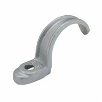 1304RACO® 1308 1-Hole 1-Piece Conduit Strap, 2 in, For Use With Rigid/IMC Conduit, Malleable Iron, Electro-Plated Zinc
