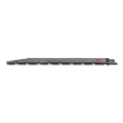 Milwaukee® SAWZALL® 48-00-1303 Tapered Back Reciprocating Saw Blade, 12 in L x 3/4 in W, 5 TPI, Steel Body, Universal/Toothed Edge Tang