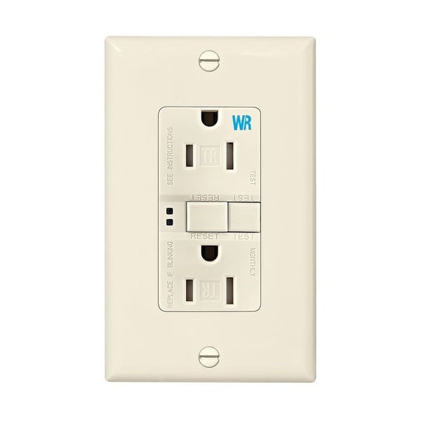TWRSGF20VEaton Wiring Devices TWRSGF20V TWRSGF Tamper/Weather-Resistant Duplex GFCI Receptacle, 125 VAC, 20 A, 2 Poles, 3 Wires, Ivory
