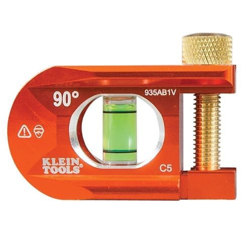 Klein® ACCU-BEND™ 935AB1V Conduit Level, 2-1/2 in L x 1.48 in W, 90 deg Vial Position, Aluminum