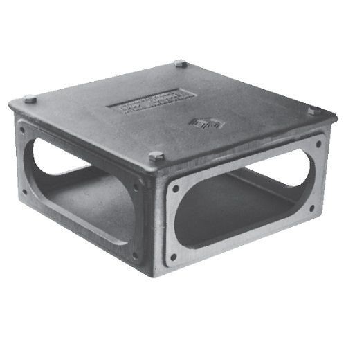Crouse-Hinds RS1 RS Series 2-Gang Conduit Junction Box With Gasket, 8-1/2 in x 8-1/2 in x 4 in, For Use With Rigid Conduit, Feraloy® Iron Alloy