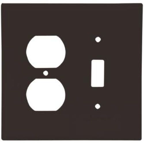 EATON Arrow Hart™ Eaton Wiring Devices 2038B-BOX 2000 Mid-Sized Combination Wallplate, 2 Gangs, 4.87 in H x 4.94 in W, Thermoset, Brown
