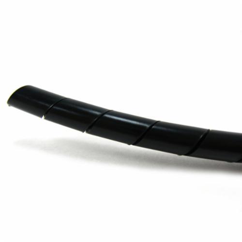 SRPE-500-0-CCatamount® SRPE-250-0-C Reverse Cut Weatherable Spiral Wrap, 1/4 in OD Dia x 100 ft L x 0.045 in THK, Polyethylene, Black