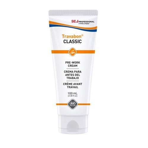 Deb® Travabon® TVC100ML Classic Pre-Work Defense Cream, Oil/Grease/Adhesive Defense, 100 mL, Tube, Liquid, Fresh Scent, 12 per Case