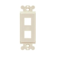Panduit® NetKey® NK2RMFWH Flat Module Adapter Frame, 1 Gangs, 2 Ports, ABS, White, For Use With Keystone Module