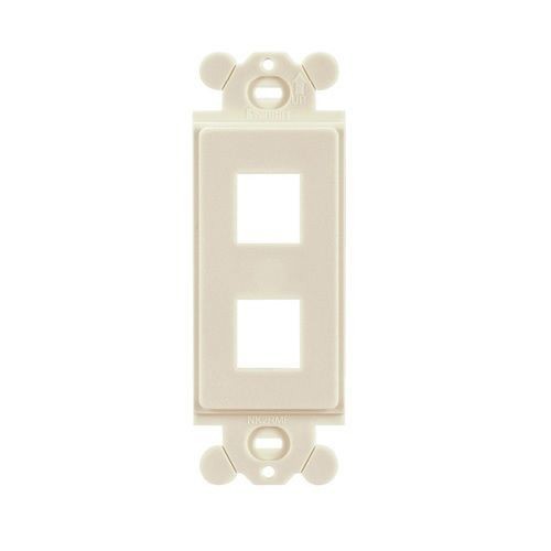 Panduit® NetKey® NK2RMFWH Flat Module Adapter Frame, 1 Gangs, 2 Ports, ABS, White, For Use With Keystone Module
