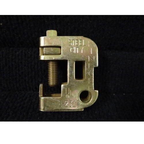 Kindorf® E-231-3/8 Structural Beam Clamp, 3/8 in Rod, 0.8 in THK Flange, 500 lb Load, Steel, Galv-Krom®