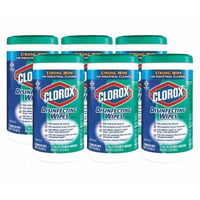 CLO15949CTClorox® 15949 Disinfecting Wipes, Fresh Scented, 7 in x 8 in Sheets, 75 Wipes/Canister, 6 Canisters/Case