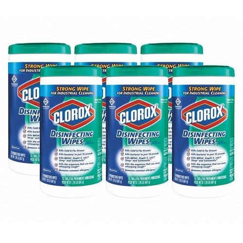 CLO15949CTClorox® 15949 Disinfecting Wipes, Fresh Scented, 7 in x 8 in Sheets, 75 Wipes/Canister, 6 Canisters/Case