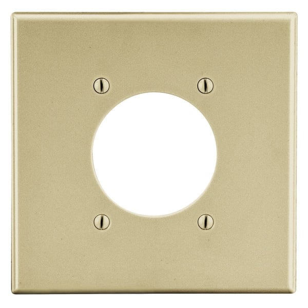 P703IPREMISE WIRING Wiring Device-Kellems P703I Non-Metallic Standard Wallplate, 2 Gangs, 4.63 in L x 4.69 in W, Polycarbonate Thermoplastic, Ivory