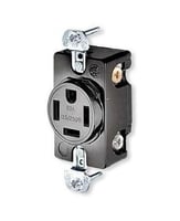 HBL8410Hubbell, Straight Blade Receptacle, Single, 3 Pole, 4 Wire, 20 Ampere, 125/250 Volts, Black
