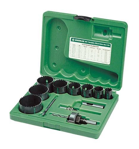 Greenlee® 830 Quick Change Quick Change Hole Saw Kit, For Use With 1/2 to 2 in Conduit, Bi-Metal