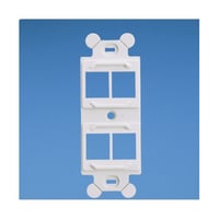 NK4106MFIWPanduit® NetKey® NK4106MFWH Flat Module Adapter Frame, 4 Ports, ABS, White, For Use With Keystone Module