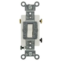 Leviton® CS320-2W 3-Way Grounding AC Quiet Toggle Switch, 120/277 VAC, 20 A, 800 W, 1000 VA Power Rating