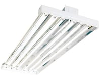 Metalux® APHL-654-SN-UPL Industrial Open AP High-Bay Fixture, (6) T5 Fluorescent Lamp, 324 W Fixture, 120/277 VAC, Baked White Enamel Housing