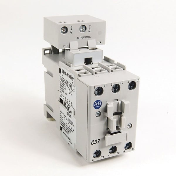 100-C37T00Allen-Bradley 100-C37T00 100-C IEC Contactor, Screw Terminals, Line Side, 37A, 0 N.O. 0 N.C. Auxiliary Contact Configuration