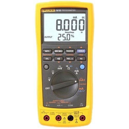 787BFluke® 787B ProcessMeter™ Digital Multimeter mA Loop Calibrator, Backlit LCD, 1000 Max VAC, 1000 Max VDC