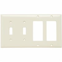 SP2262-LAPass & Seymour® Sierraplex® SP2262-LA Standard Combination Wallplate, 2 Gangs, Light Almond, 5 in, Thermoplastic