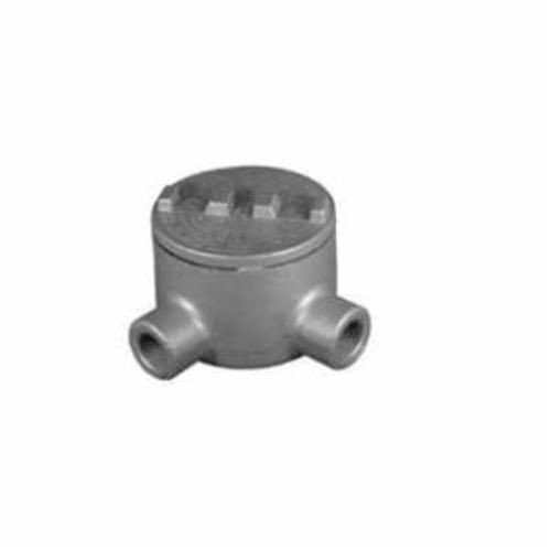 GUAL-75O-Z/Gedney GUAL-75 Dust-Ignitionproof Explosionproof Conduit Outlet Box, 3/4 in, 3 in Cover Opening, 15 cu-in, Aluminum Enamel/Zinc Electroplated