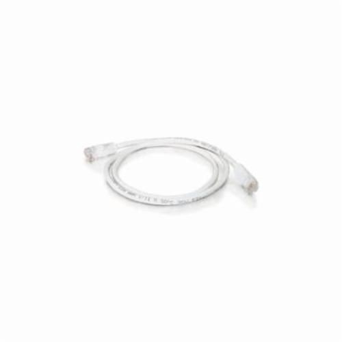 Quiktron® 570-125-005 Value Booted Patch Cord, Cat 5e, 24 AWG Solid Copper Conductor, Male RJ45 Connector, 5 ft L Cord, White