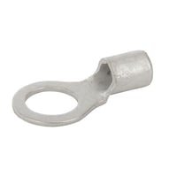 R8-38NSI Miniterms R8-38 R Series Bare Non-Insulated Ring Terminal, 8 AWG Conductor, 1.083 in L, Brazed Seam Barrel, Copper, Silver