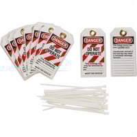 122980Brady® 122980 Rectangular Lockout Tag, 5-3/4 in H x 3 in W, 3/8 in Hole, B-837 Heavy Duty Polyester